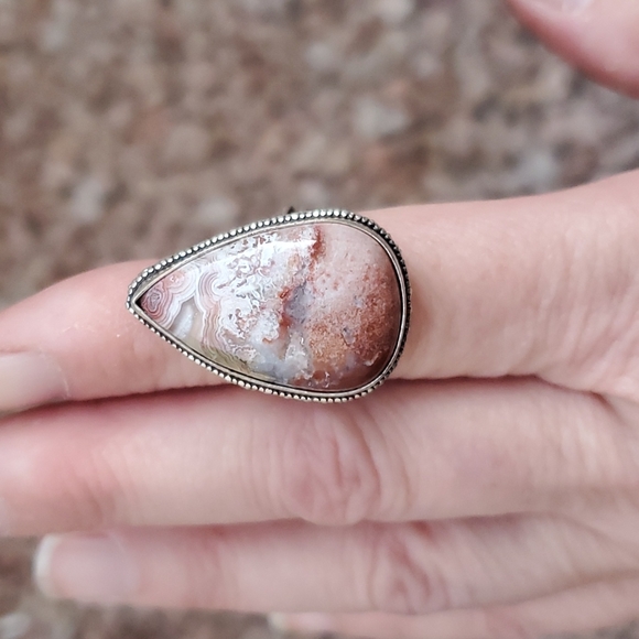 New Crazy Lace Agate 925 Silver Ring. - Picture 16 of 16